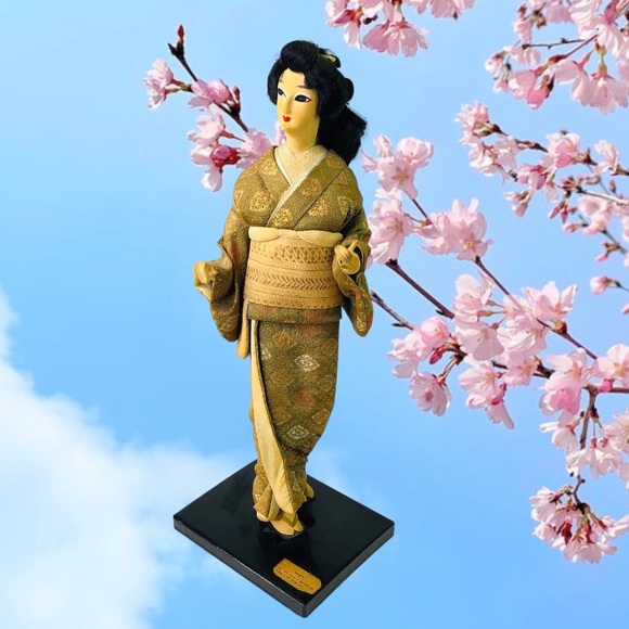 Vintage Harusame Nishi Geisha Standing Doll 15" Japanese Lady Figurine in Kimono - Picture 1 of 14
